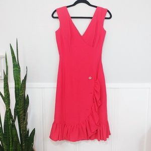 Lilli Diamond Vintage Pink Ruffled Cocktail Dress